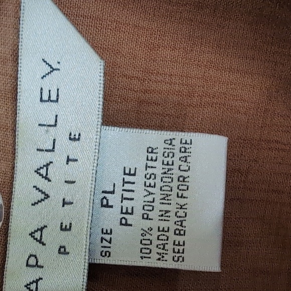 Napa Valley Light Rust Button Up 3/4 Sleeve Blouse Size Large Petite - Picture 4 of 9